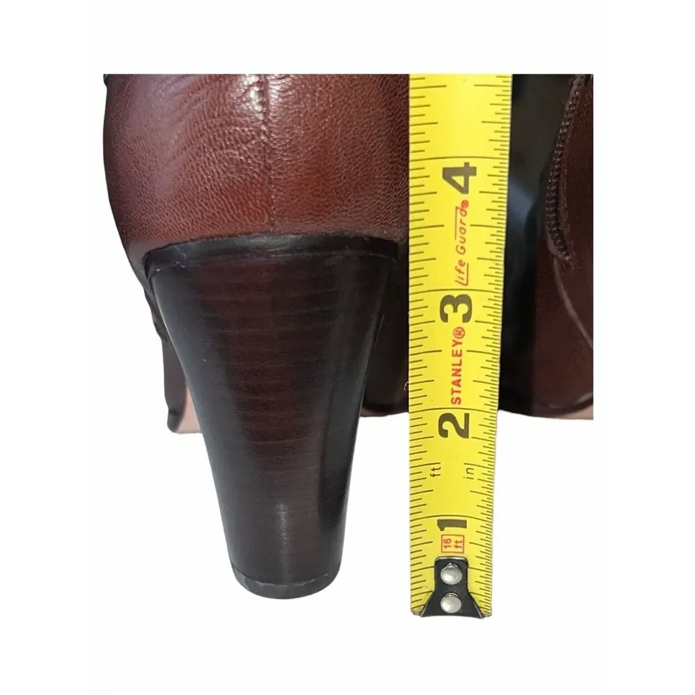 Steven Madden INCAA Brown Leather Pointed/Round Toe Boot Size 10